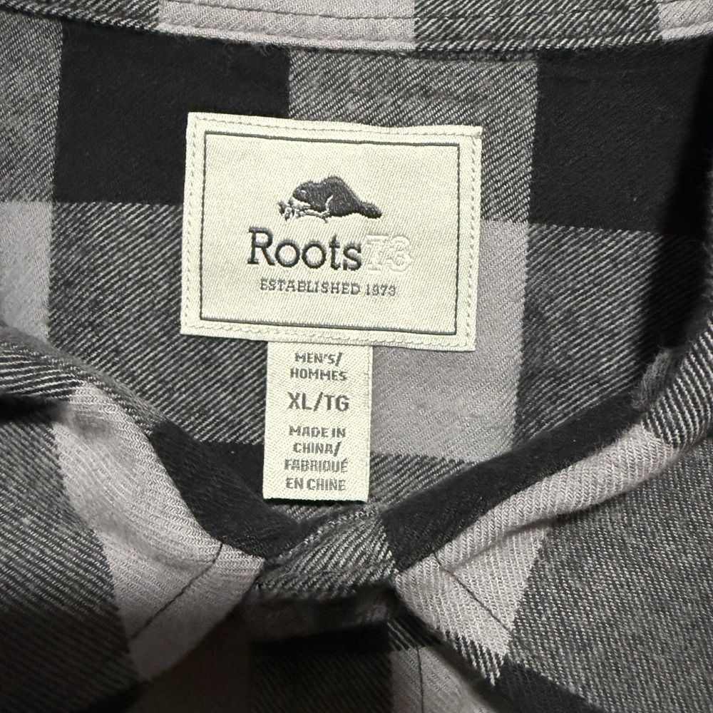 Roots73 Black/grey Flannel Men's XL With OLM Embrodiery - Picture 4 of 6